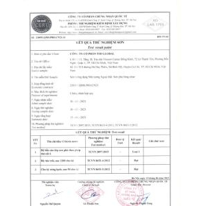 Kết quả thử nghiệm sản phẩm hợp quy
