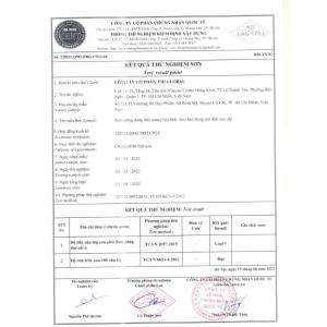 Kết quả thử nghiệm sản phẩm hợp quy