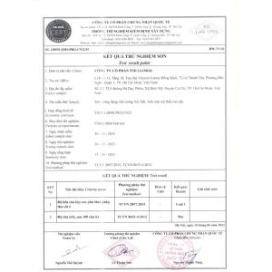 Kết quả thử nghiệm sản phẩm hợp quy