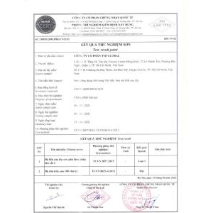 Kết quả thử nghiệm sản phẩm hợp quy